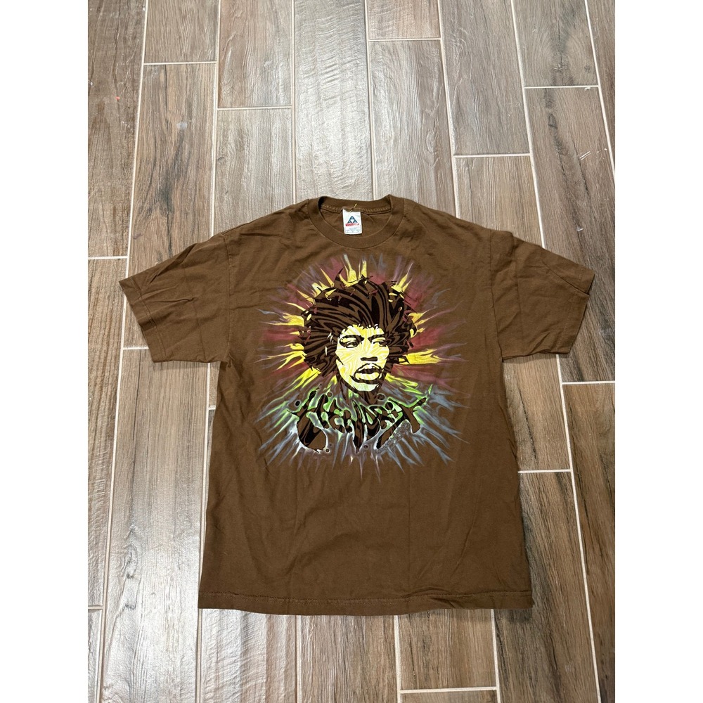 Alstyle Jimi Hendrix Graphic T-Shirt Mens Large Brown Psychedelic Rock 2001